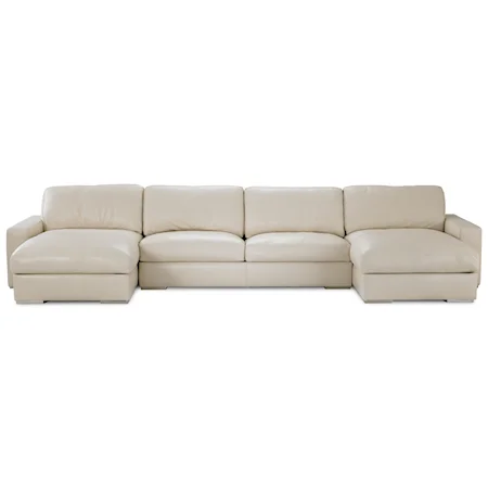 Contemporary 3-Piece Sectional Sofa with Two Chaises